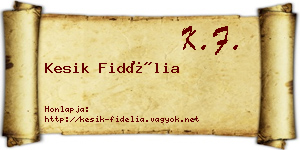 Kesik Fidélia névjegykártya